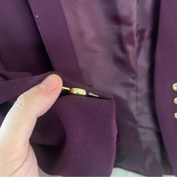Size 10 deep purple with gold accents Calvin Klein Blazer Suit Jacket lined - Picture 12 of 13